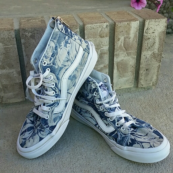 hawaiian floral vans high tops
